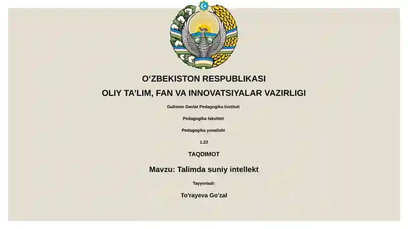 Talimda suniy intellekt