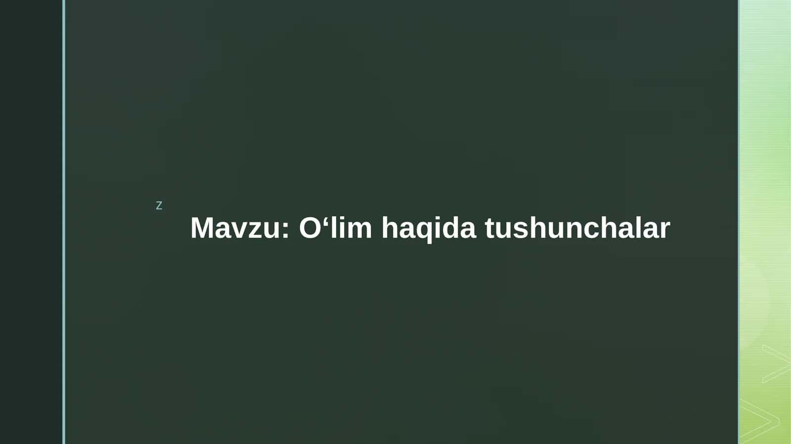 Oʻlim haqida tushunchalar 1