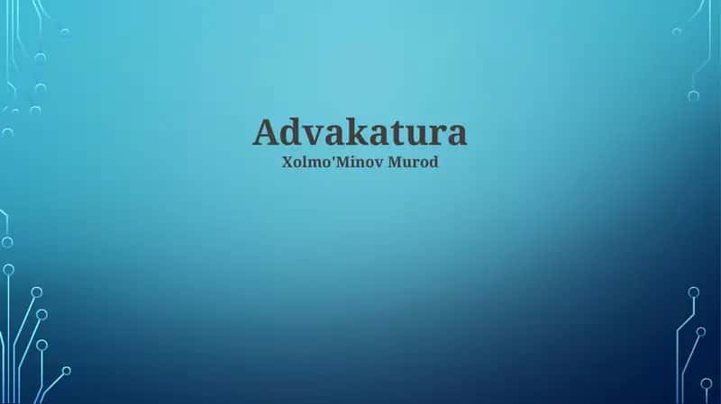Advakatura 1