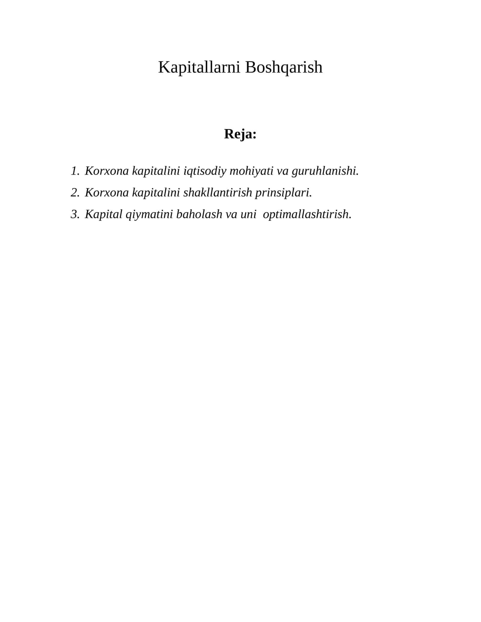 Kapitallarni Boshqarish 1