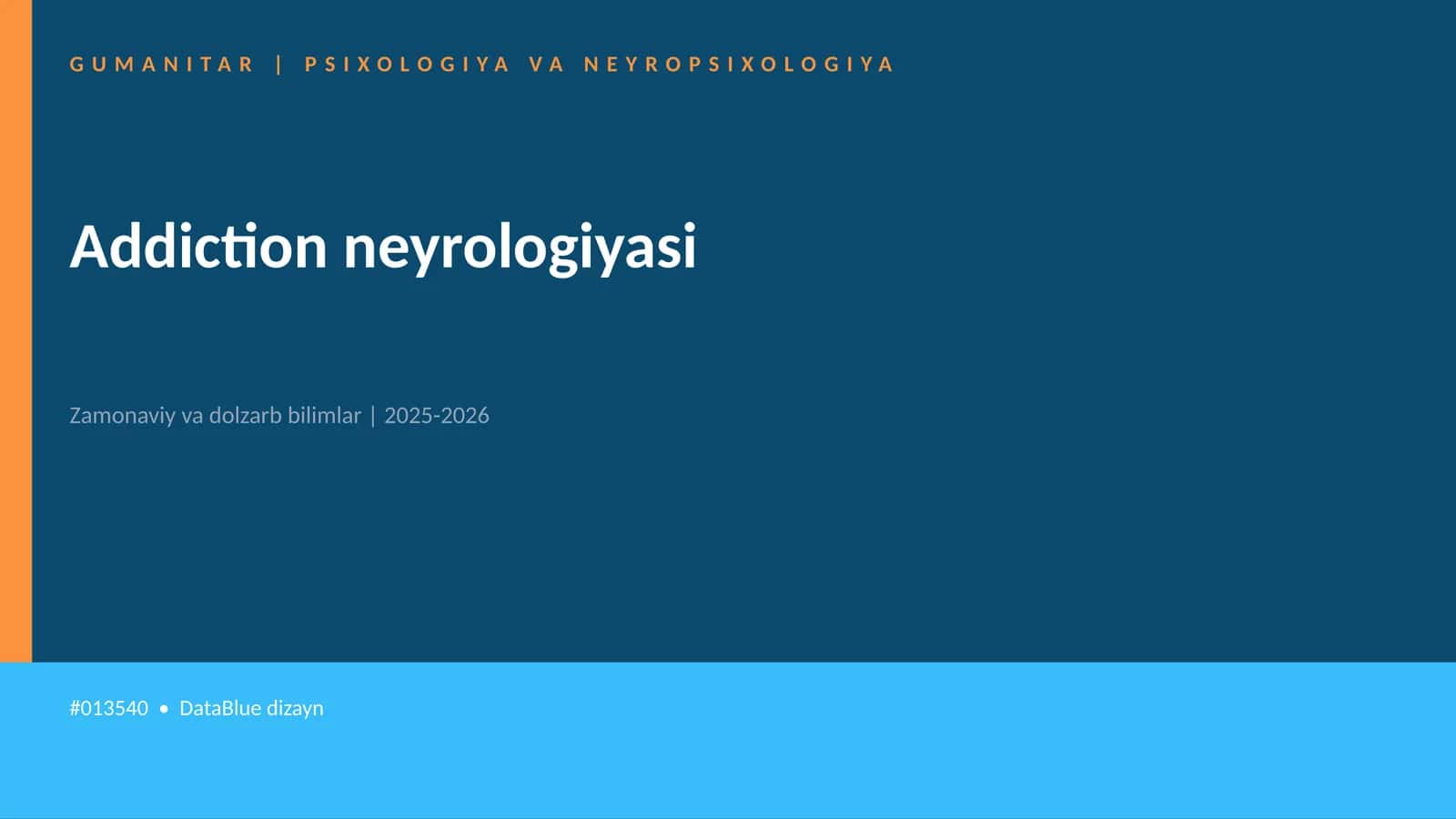 Addiction neyrologiyasi 1