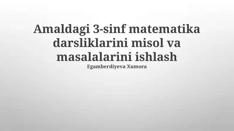3-sinf matematika darsliklari 1