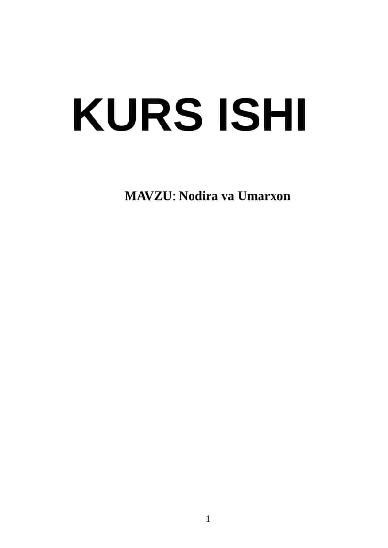 Nodira va Umarxon KURS ISHI 1