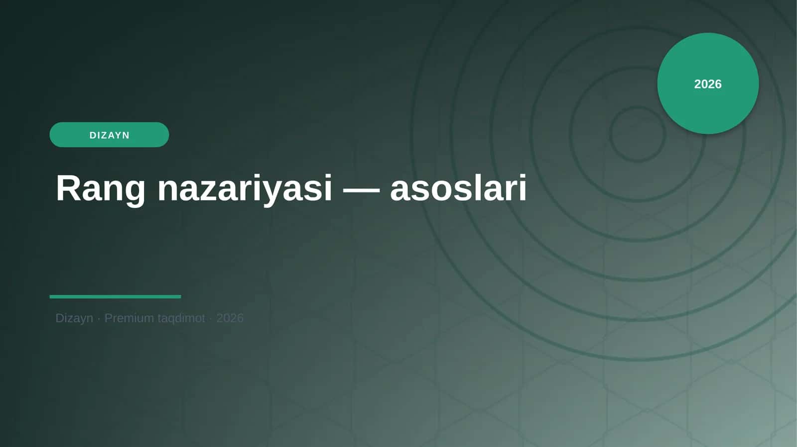Rang nazariyasi — asoslari 1