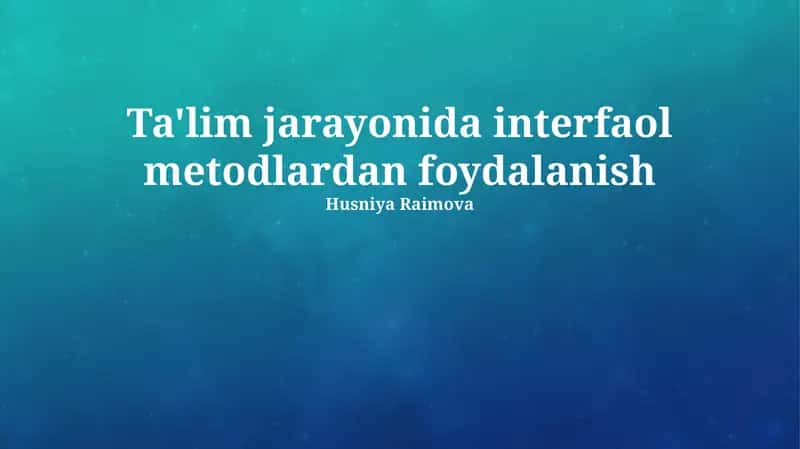 Interaktiv Ta'lim 1
