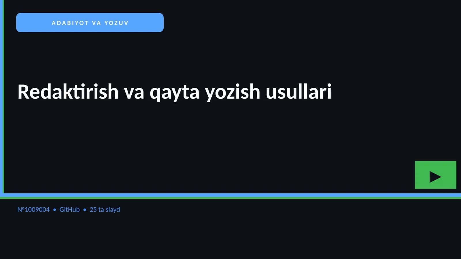 Redaktirish va qayta yozish usullari 1
