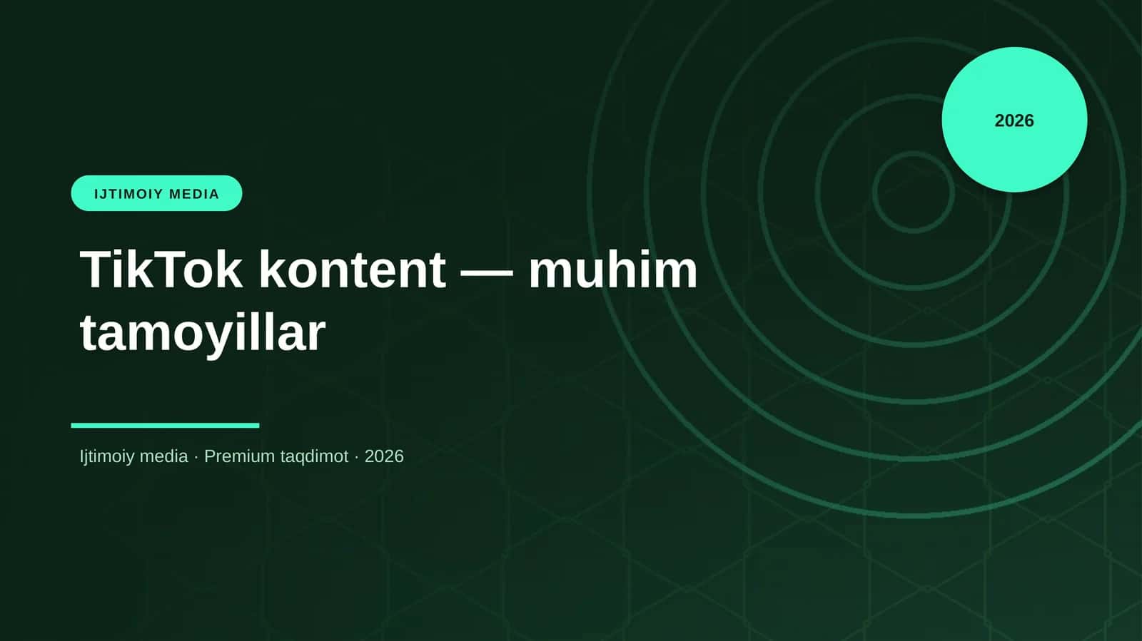TikTok kontent — muhim tamoyillar 1