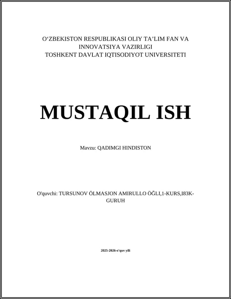 QADIMGI HINDISTON 1