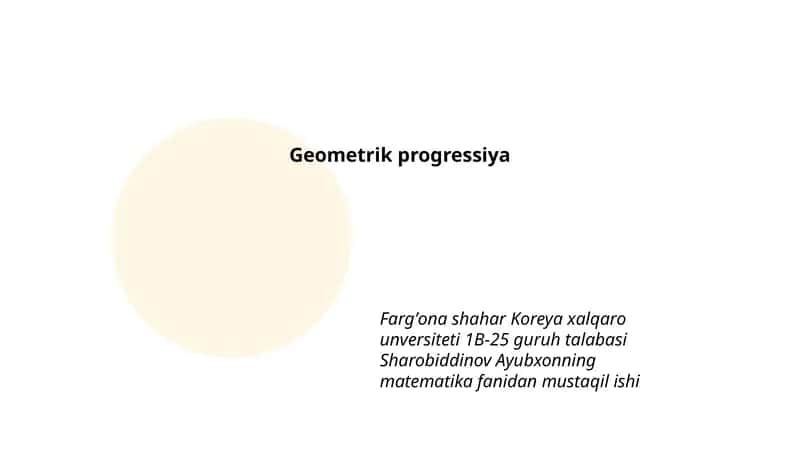 Geometrik progressiya 1