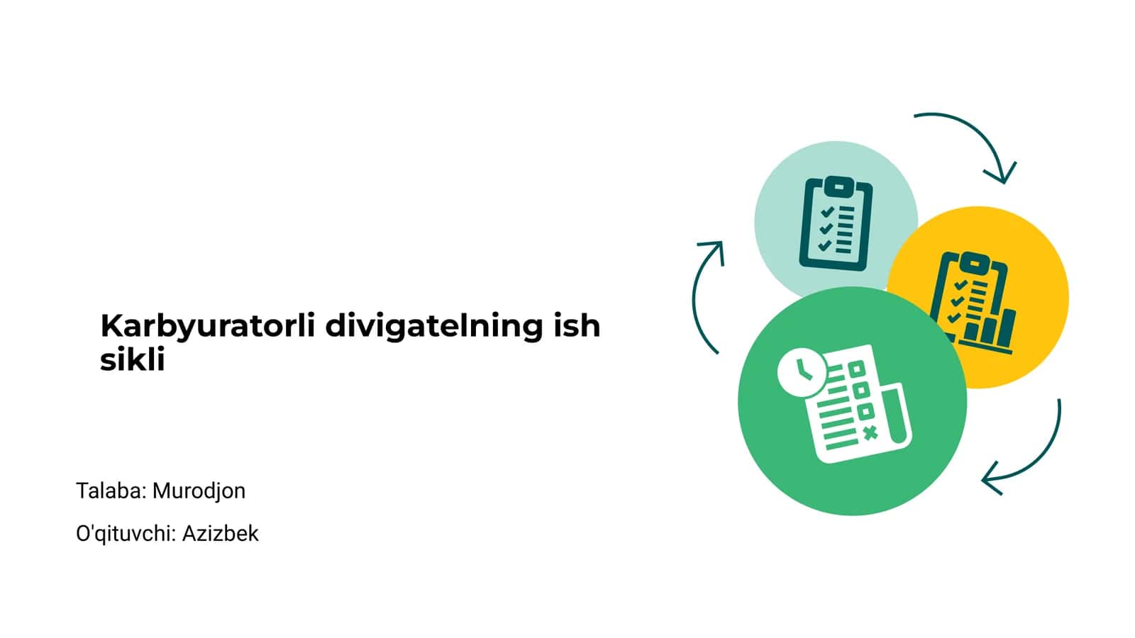 Karbyuratorli divigatelning ish sikli 1