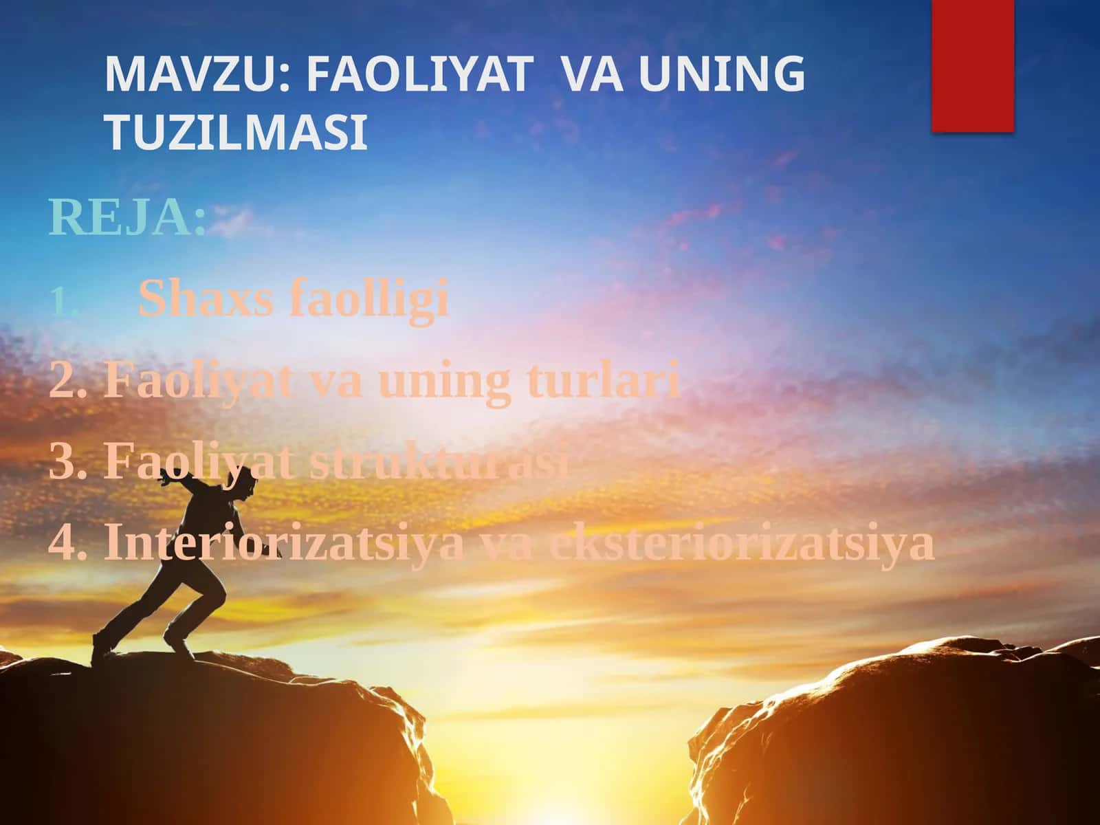 FAOLIYAT  va uning TUZILMASI 1