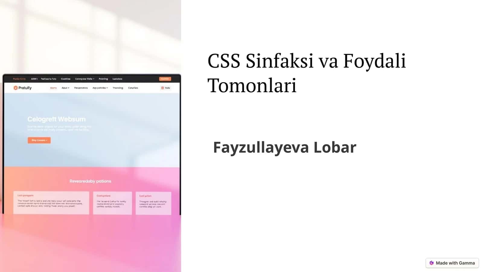 CSS Sinfaksi va Foydali Tomonlari 1