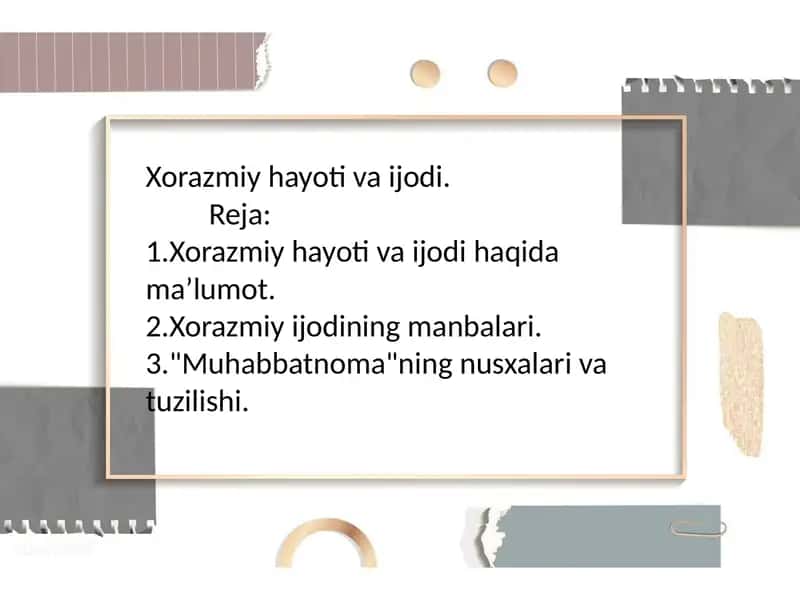 Xorazmiy hayoti va ijodi 1