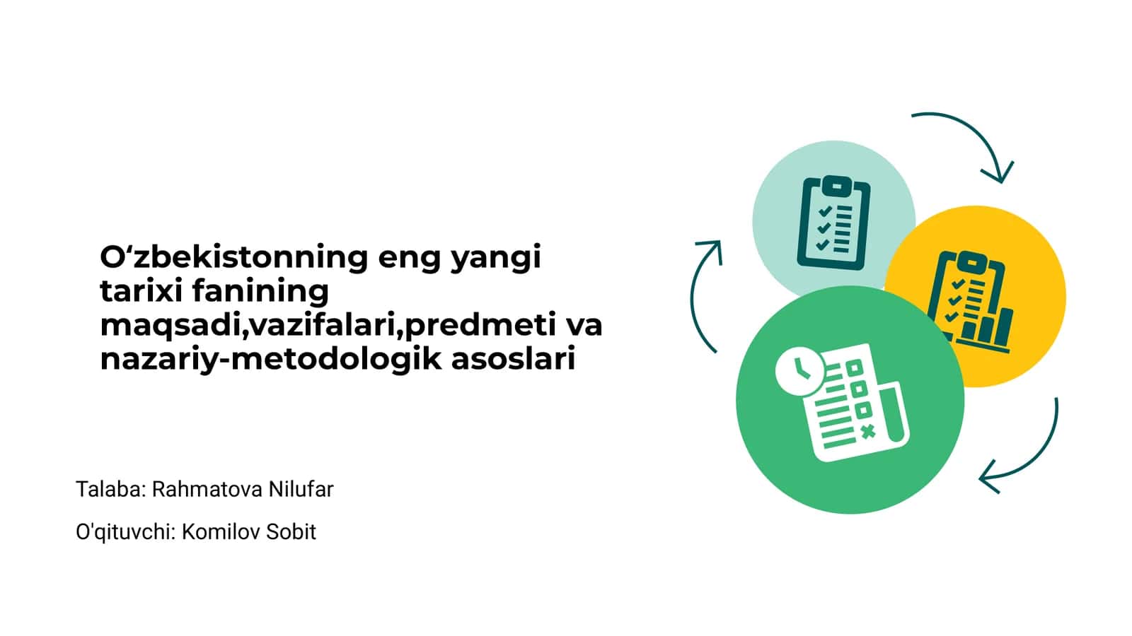 Oʻzbekistonning eng yangi tarixi fani 1