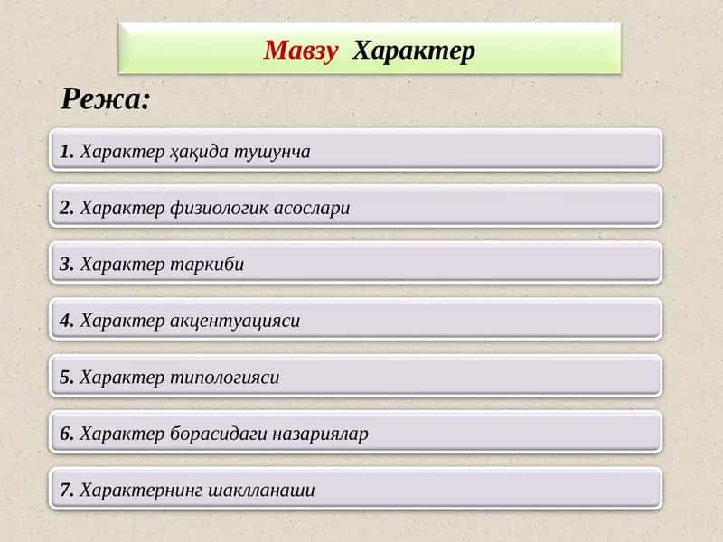Характер 1
