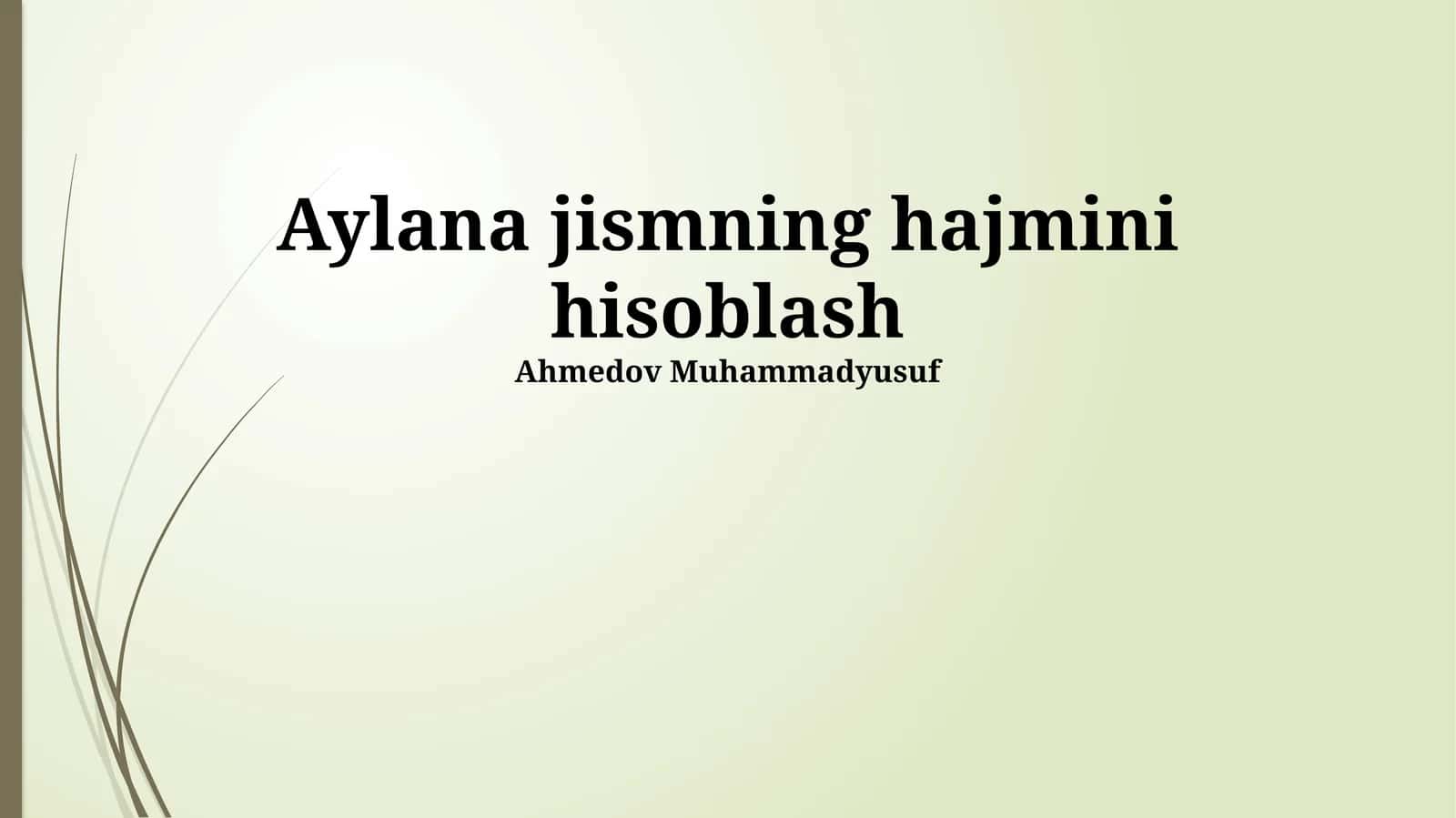 Kubning hajmini hisoblash 1
