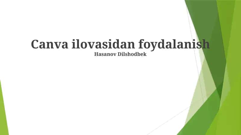 Canva ilovasidan foydalanish 1