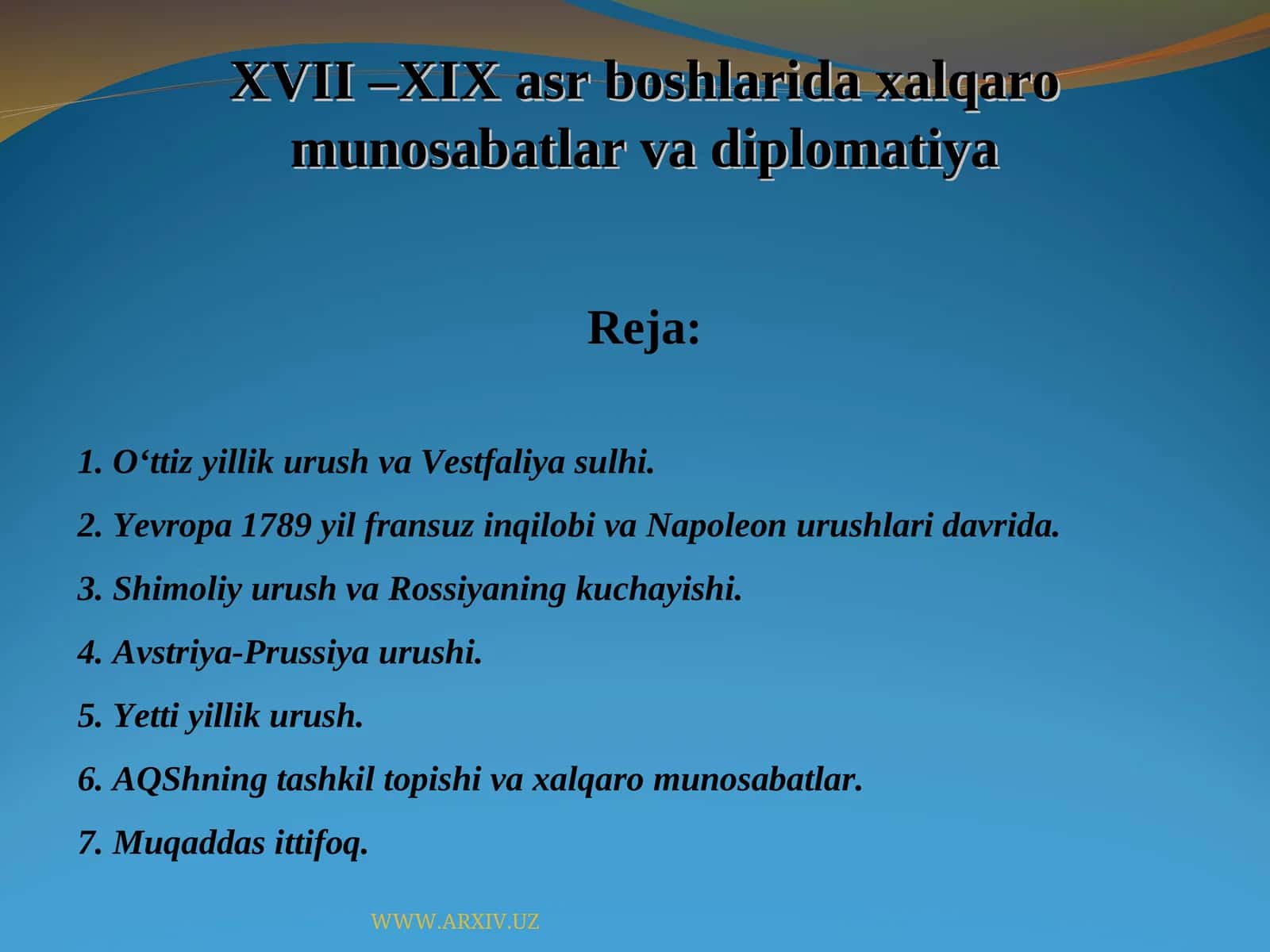 O‘ttiz yillik urush va Vestfaliya sulhi 1