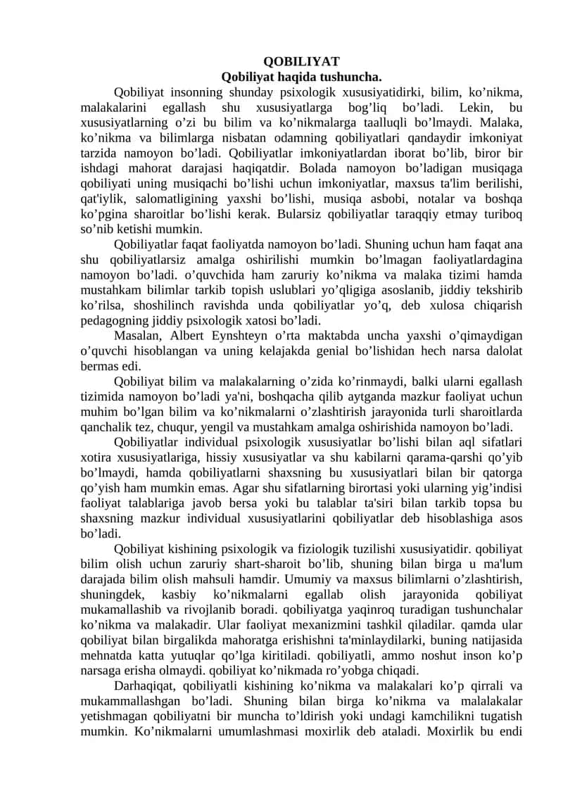 QOBILIYAT 1