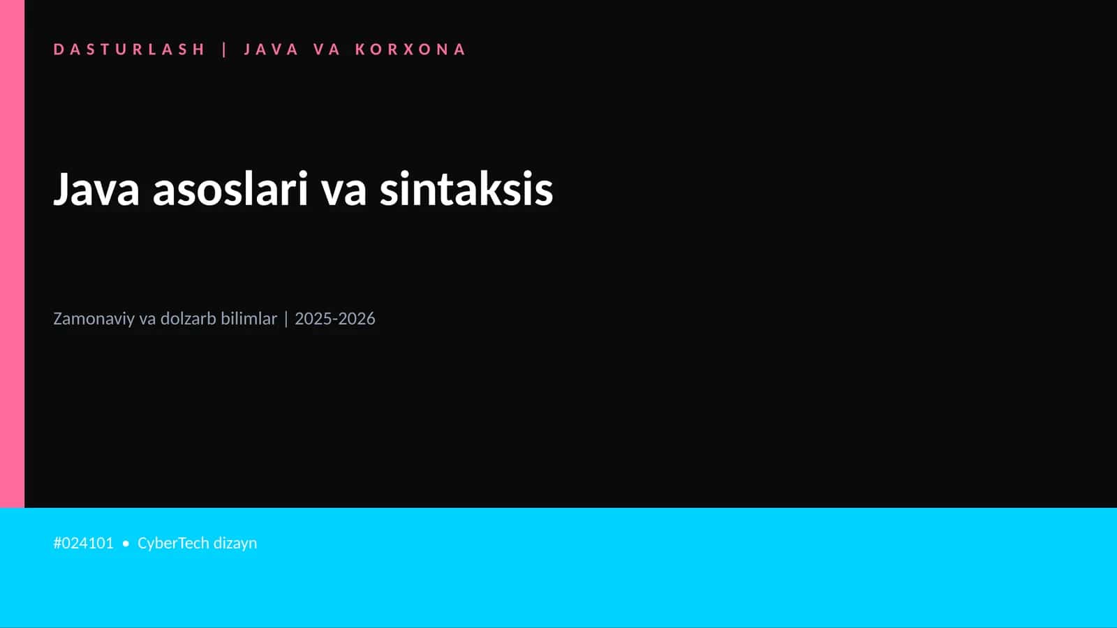Java asoslari va sintaksis 1