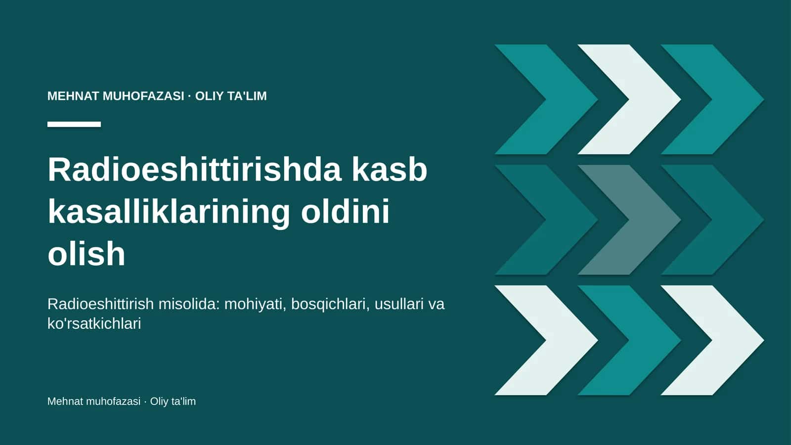 Radioeshittirishda kasb kasalliklarining oldini olish 1