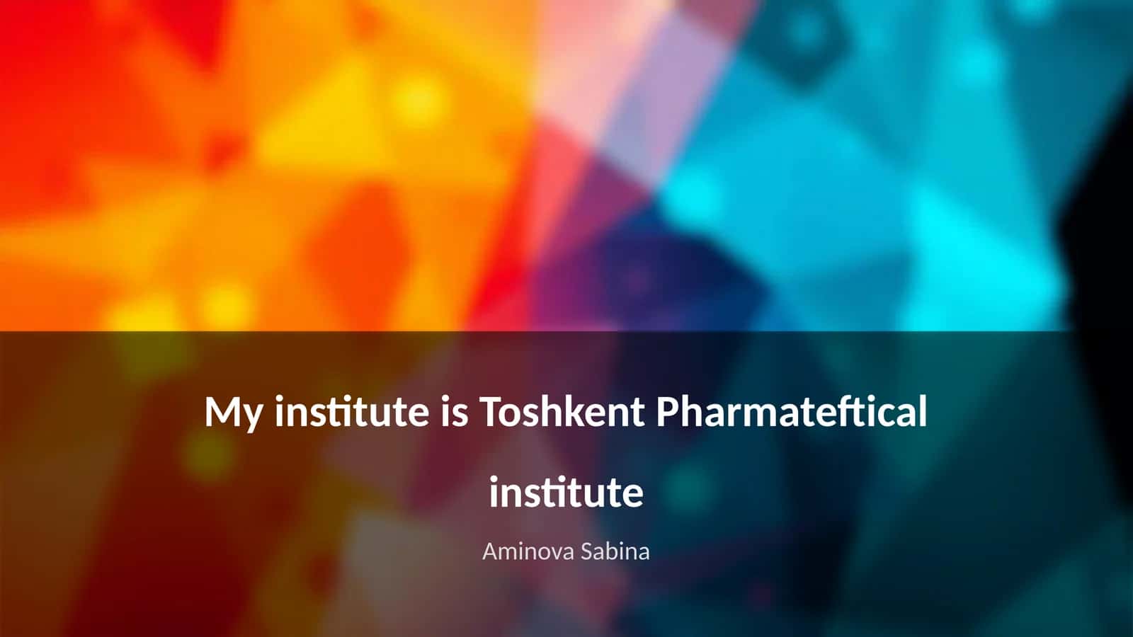 Toshkent Pharmateftical institute 1
