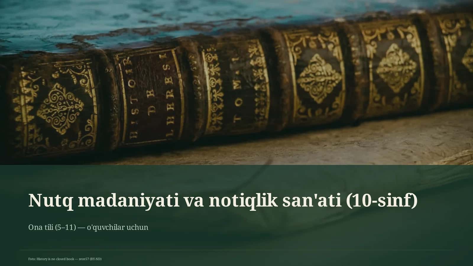 Nutq madaniyati va notiqlik san'ati (10-sinf) 1