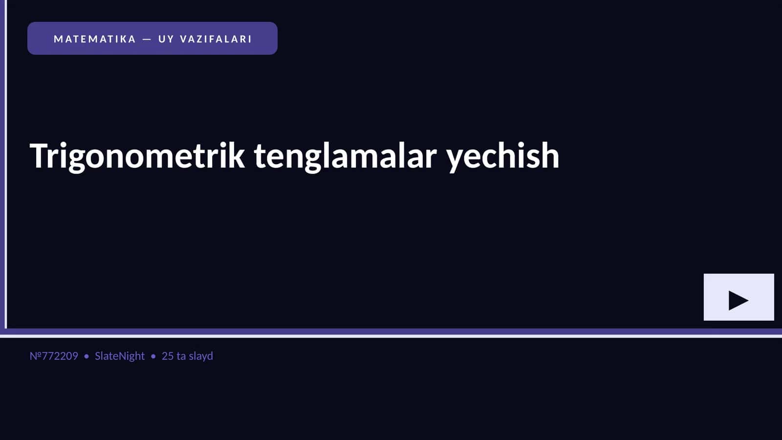 Trigonometrik tenglamalar yechish 1