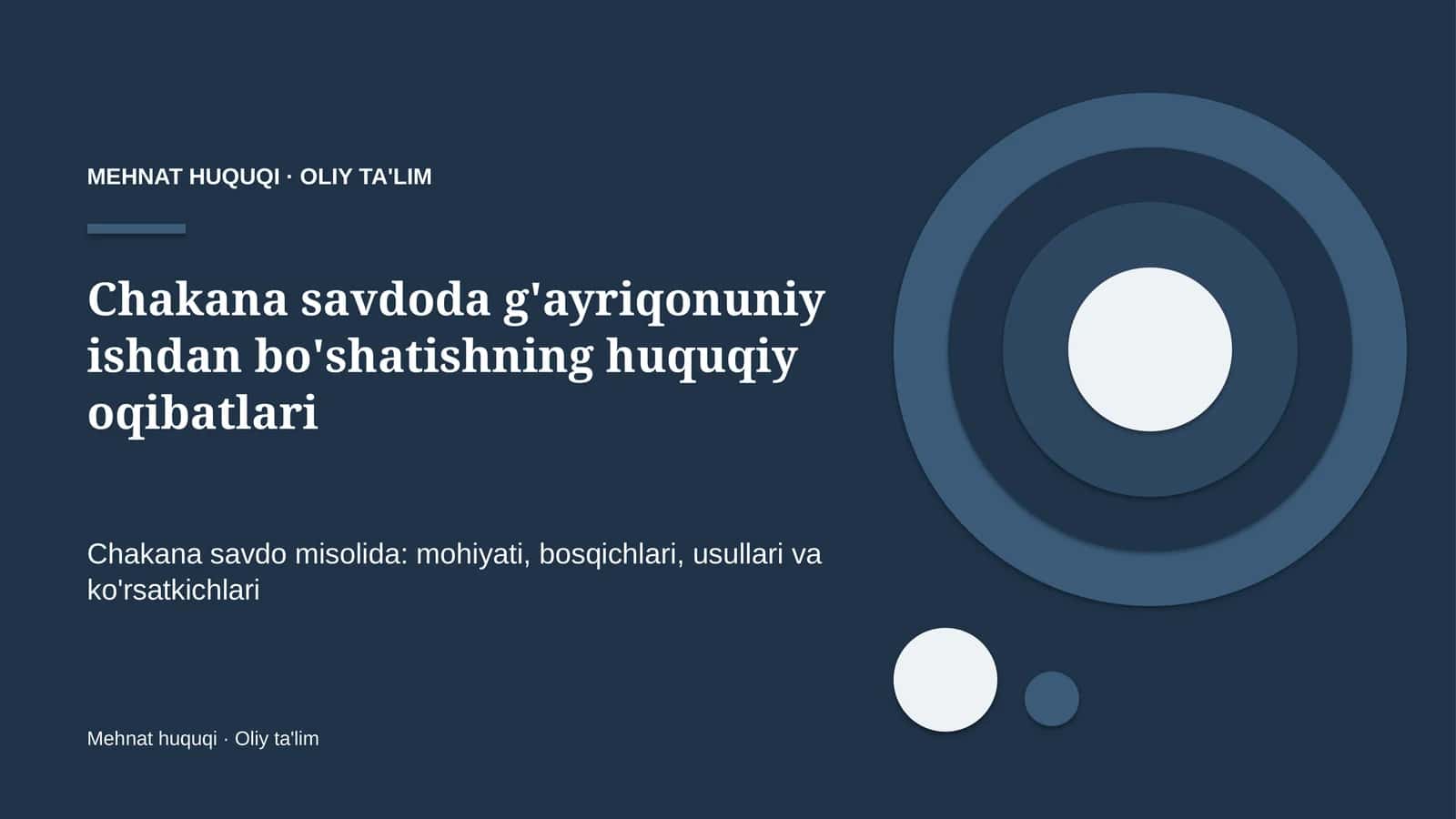 chakana savdoda g'ayriqonuniy ishdan bo'shatishning huquqiy oqibatlari 7157 1