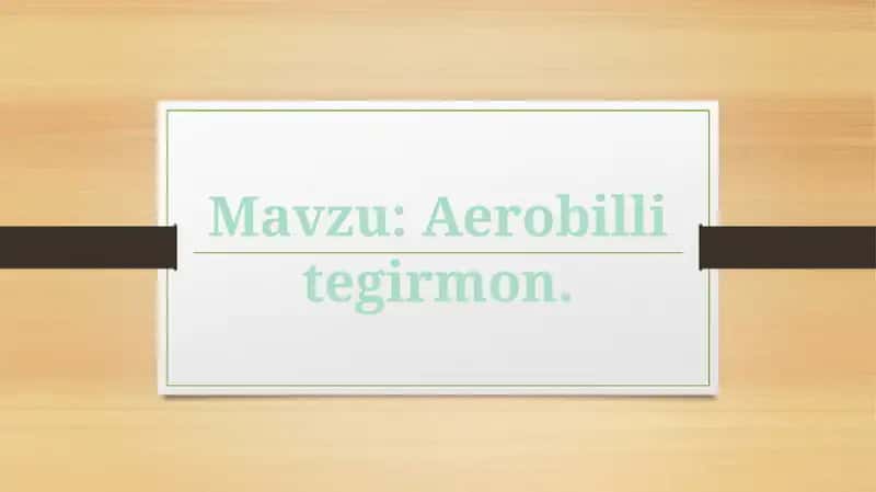 Aerobilli tegirmon. 1