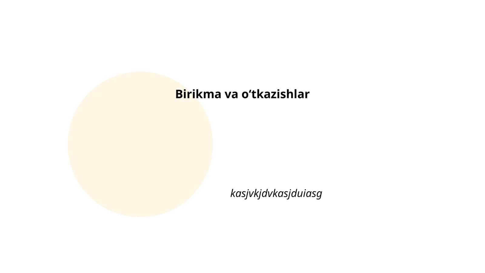 Birikma va oʻtkazishlar 1