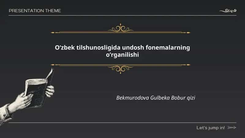 Oʻzbek tilshunosligida undosh fonemalarning oʻrganilishi 1