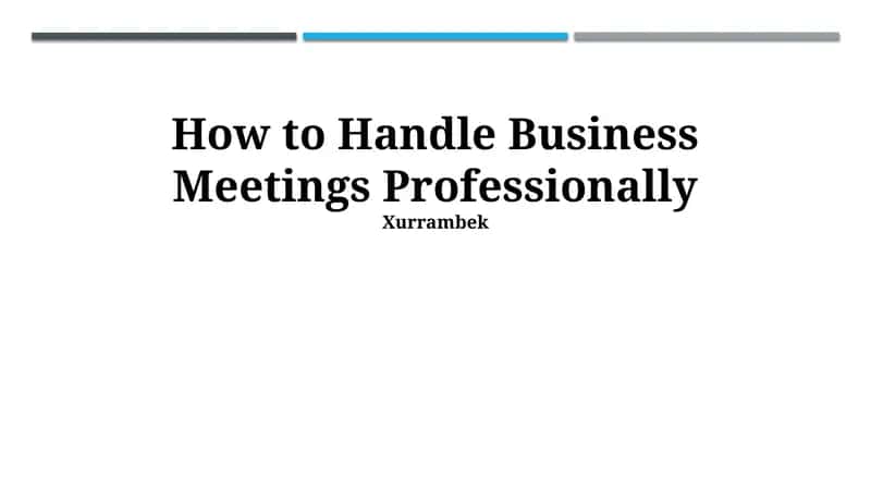 Meeting Preparation & Agenda Setting 1