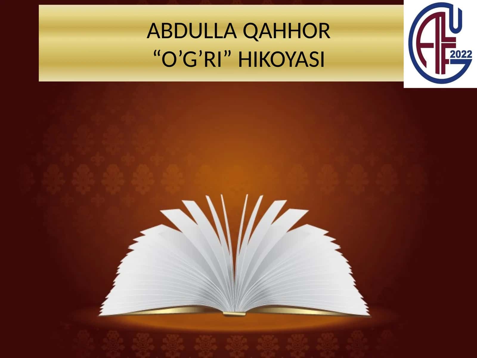 ABDULLA QAHHOR“O’G’RI” HIKOYASI 1