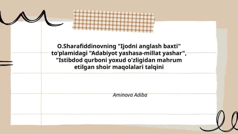 Adabiyot yashasa-millat yashar 1
