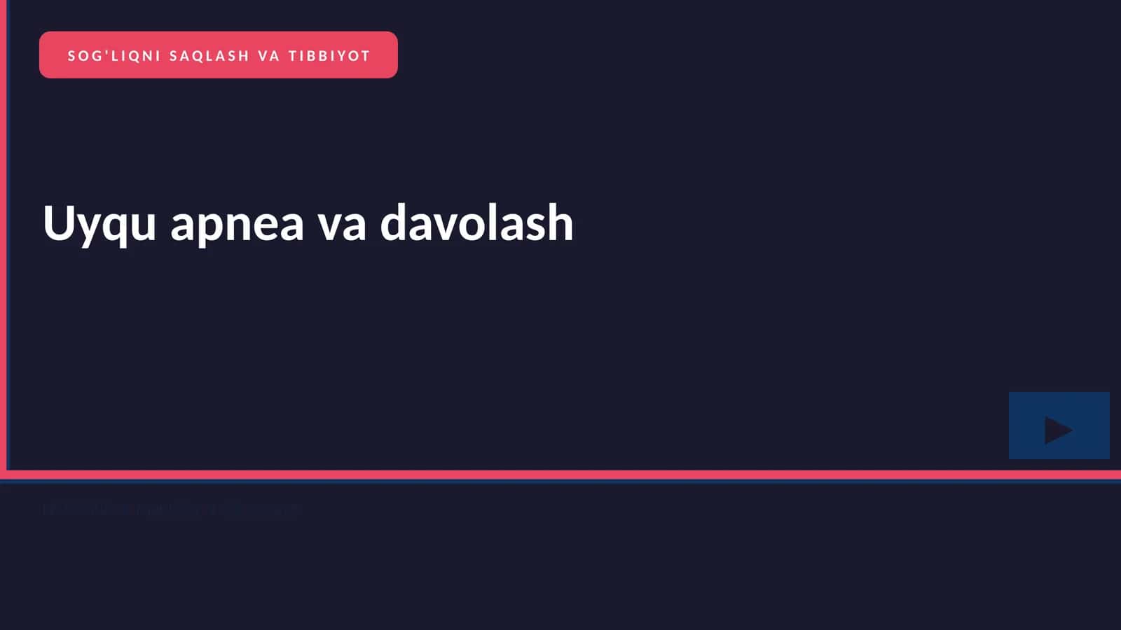 Uyqu apnea va davolash 1