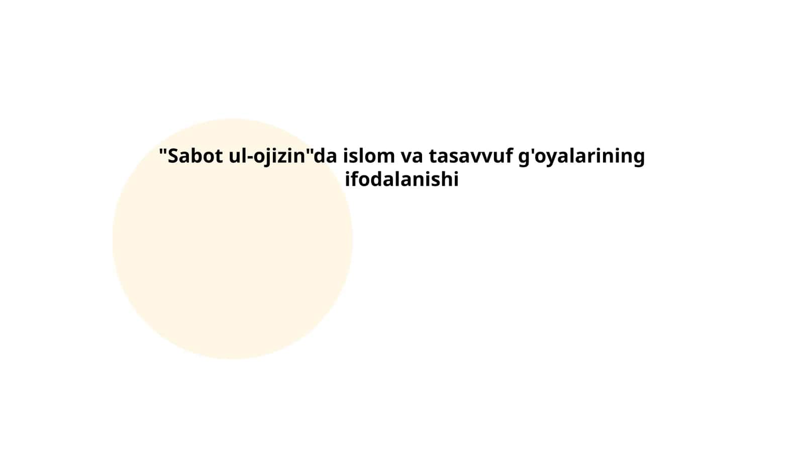 Sabot ul-ojizin 1