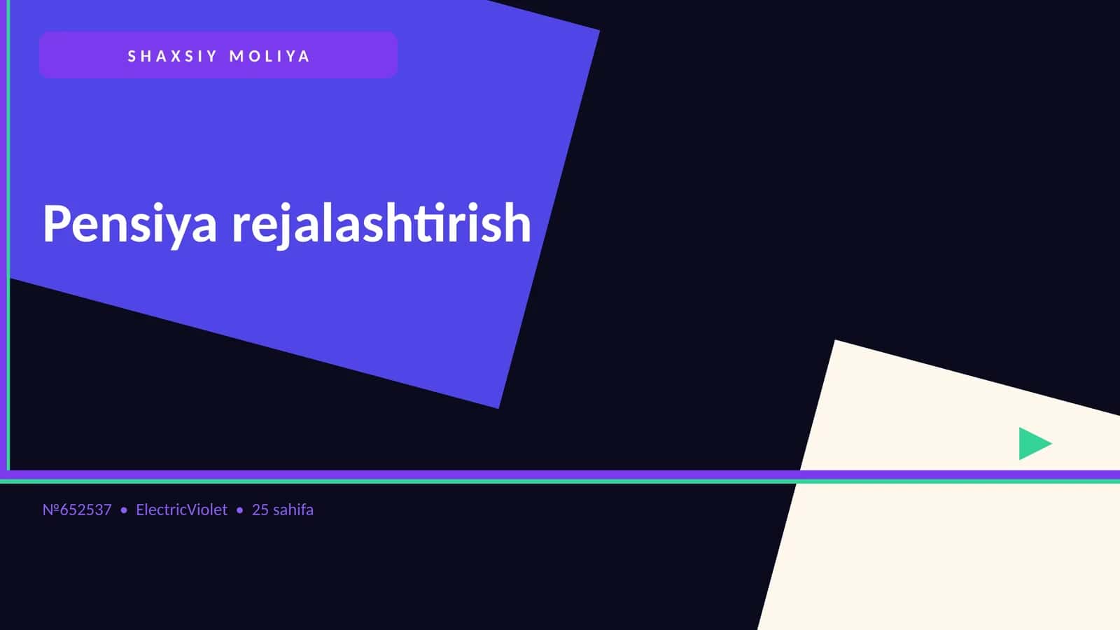 Pensiya rejalashtirish 1