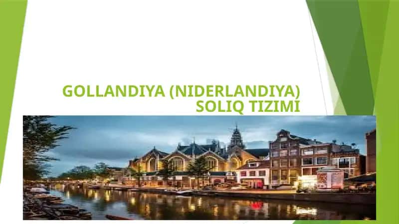Gollandiya (Niderlandiya) Soliq Tizimi 1