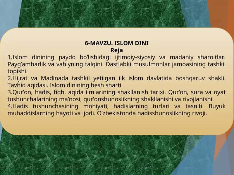 ISLOM DINI 1