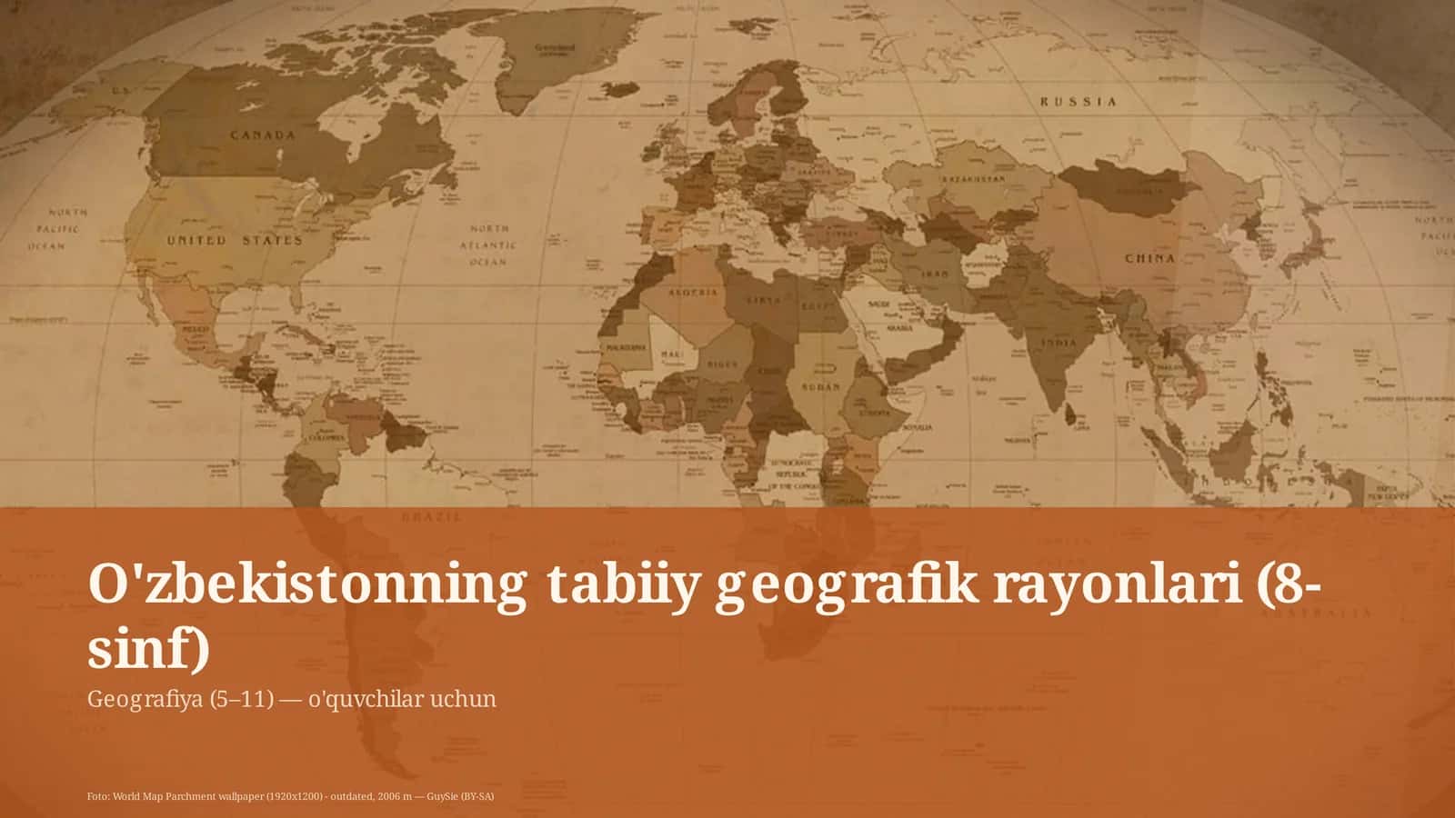 O'zbekistonning tabiiy geografik rayonlari (8-sinf) 1