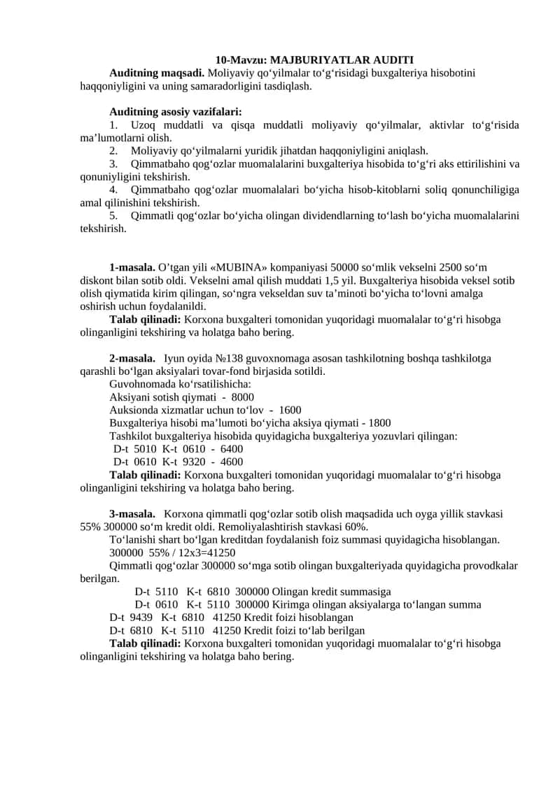 MAJBURIYATLAR AUDITI 1