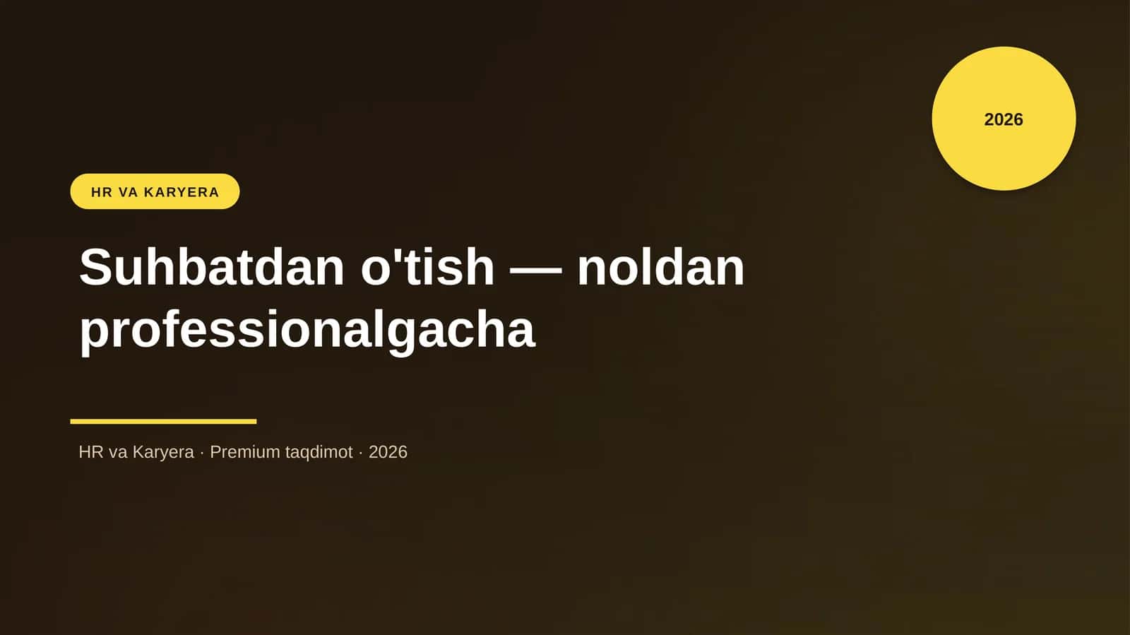 Suhbatdan o'tish — noldan professionalgacha 1