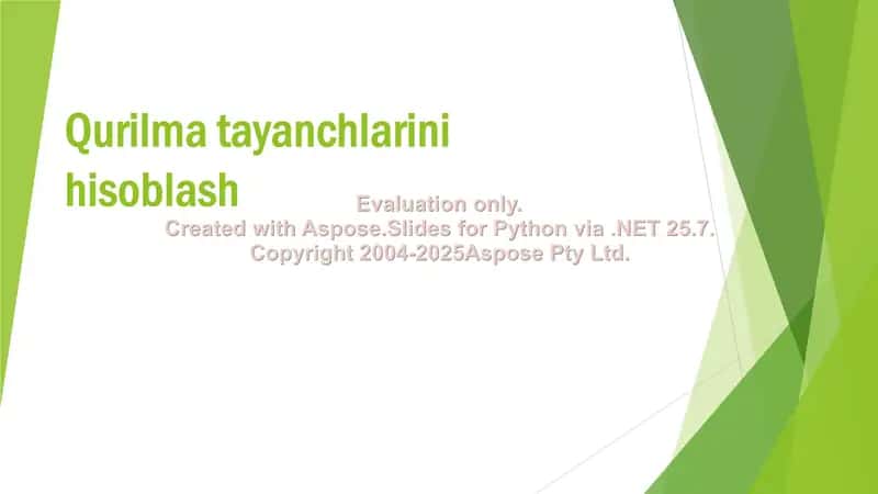 Qurilma tayanchlarini hisoblash 1