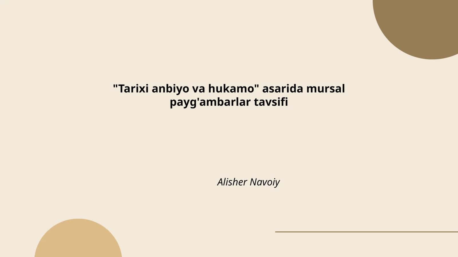 Mursal Payg'ambarlar Tavsifi 1