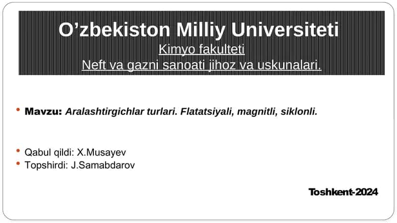 Flotatsiyali aralashtirgichlar 1