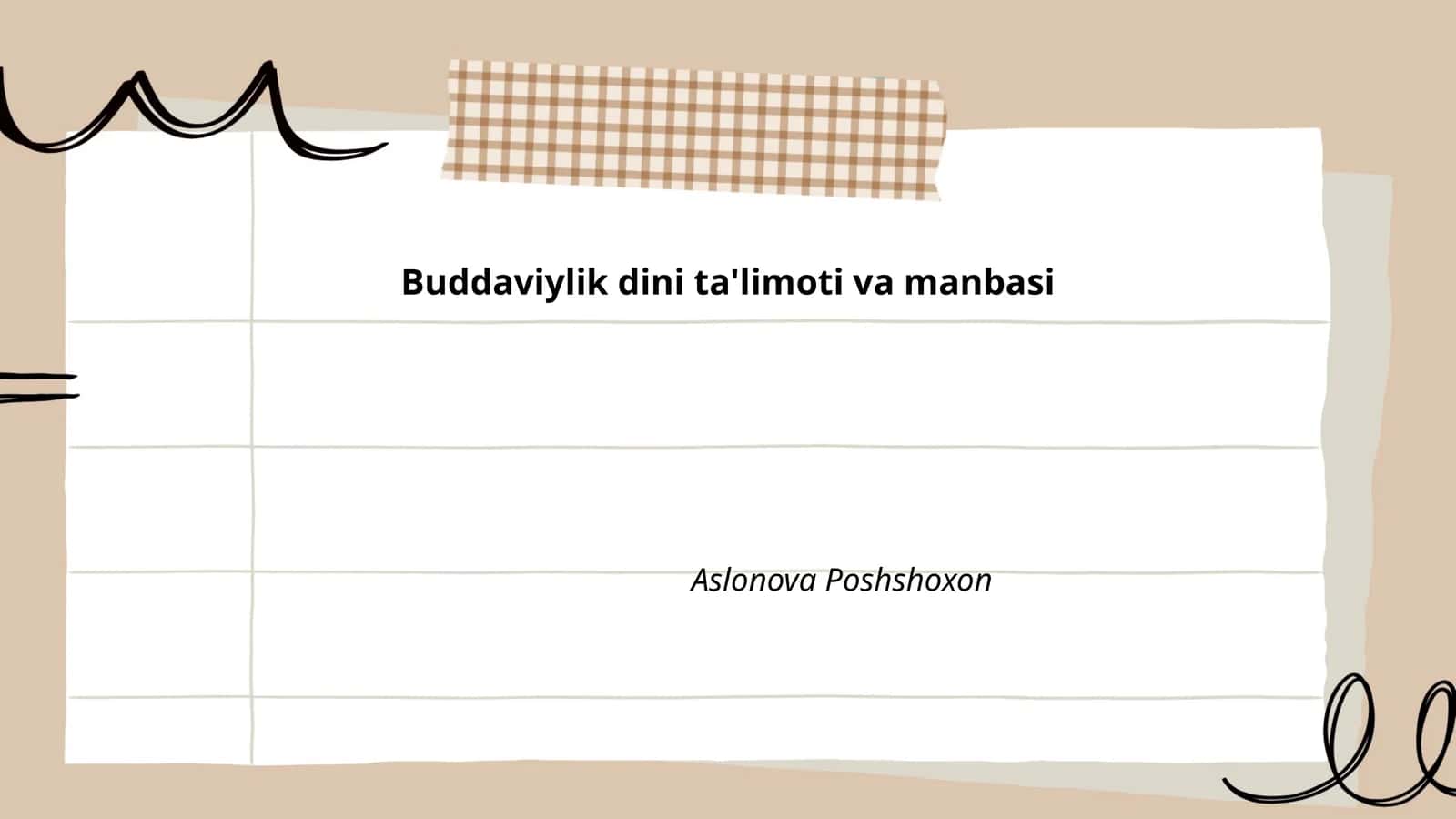 Buddaviylik dini ta'limoti va manbasi 1