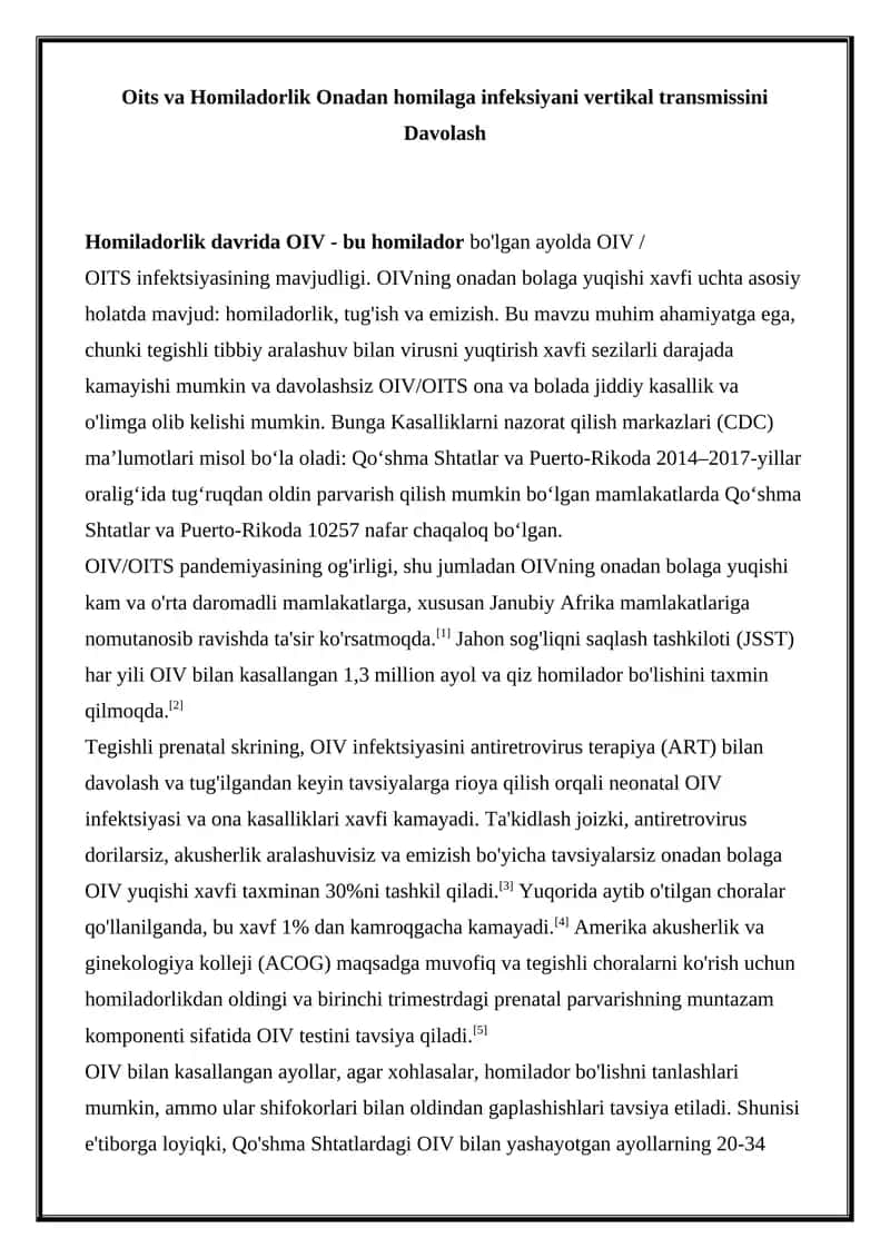 OIV/OITS Infeksiyasi 1