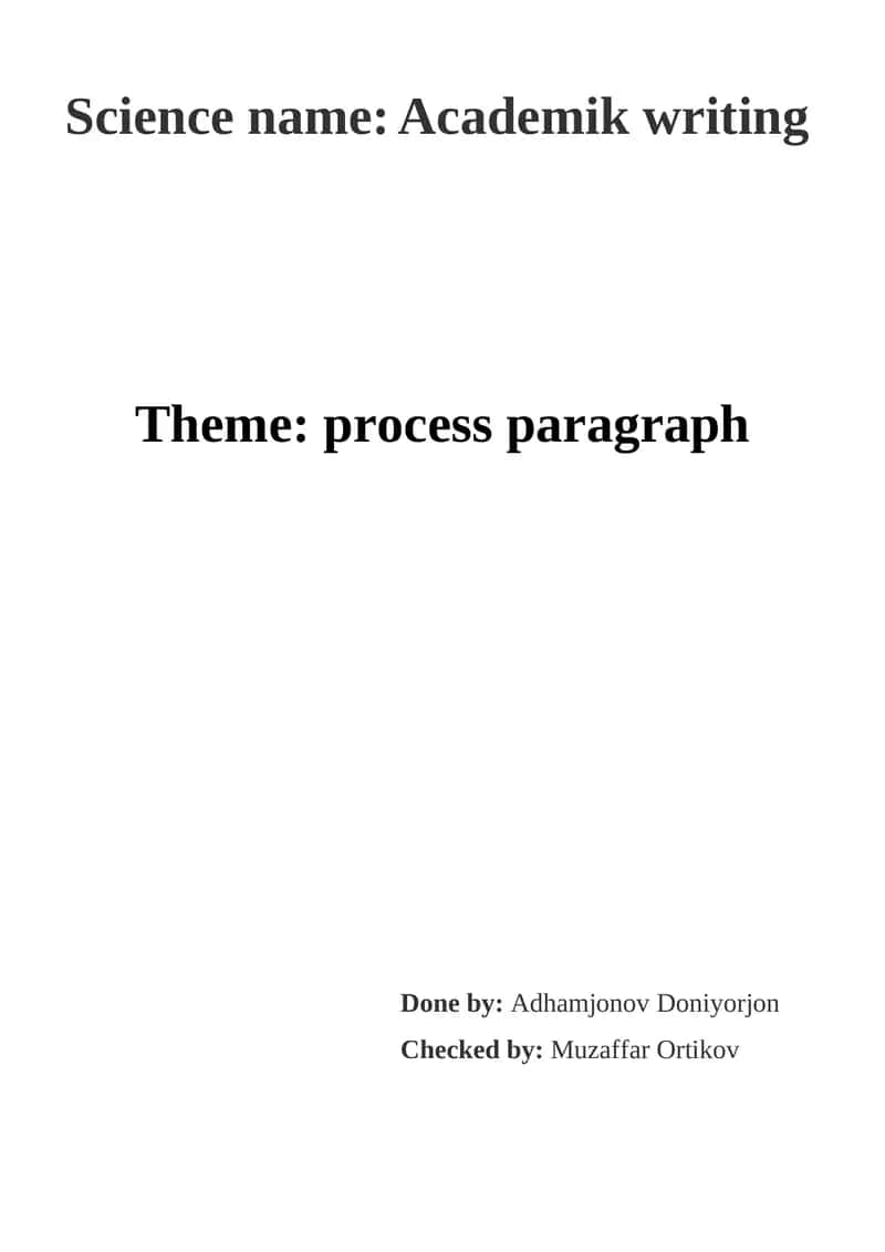 Academic Writing 1