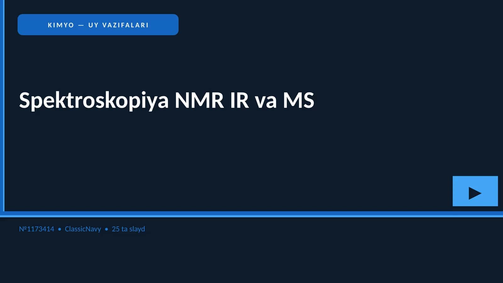 KIMYO — UY VAZIFALARI 1